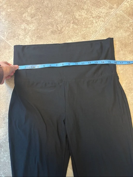 Bobbie Brooks Black Knit Pants with Fold-Over Waistband - Picture 3 of 5